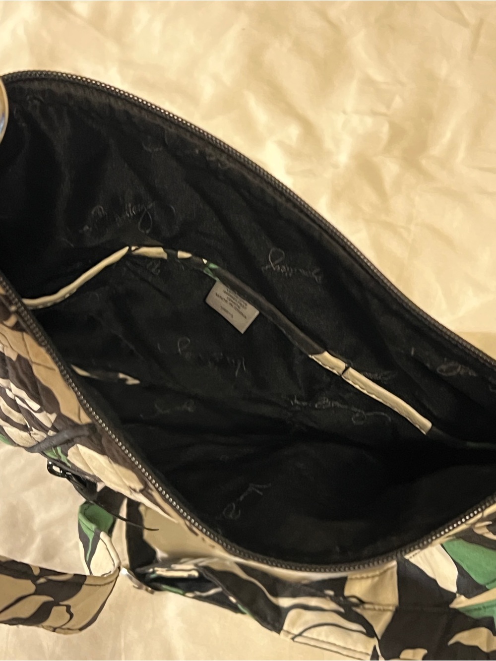 Vera Bradley Imperial Rose Black Green Cream Floral Quilted Crossbody - Picture 6 of 8